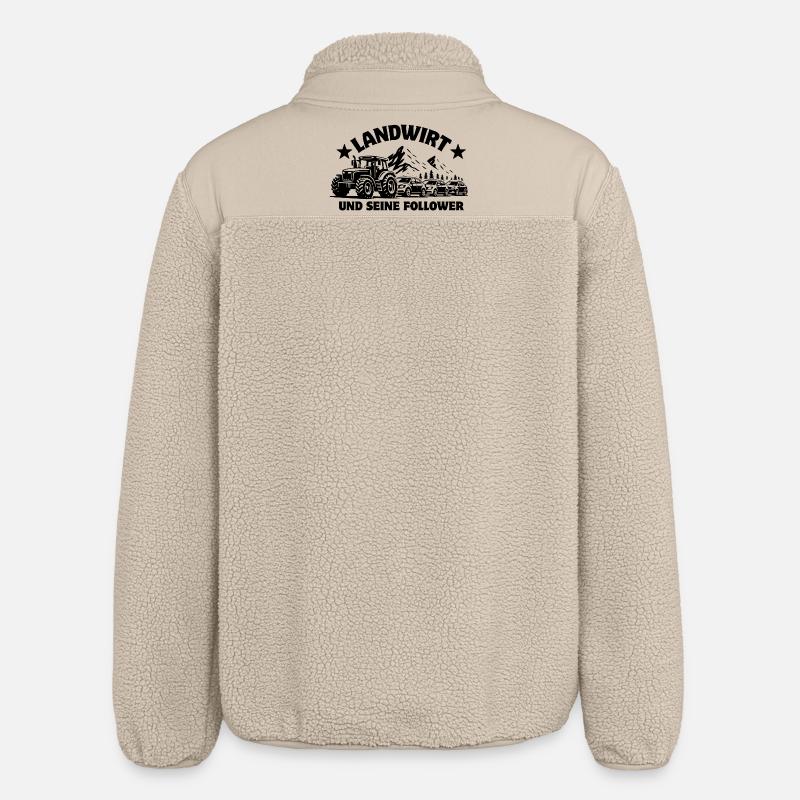 Fermier et ses partisans - tracteur - embouteillage - Veste sherpa unisexe coupe décontractée Stanley/Stella - beige