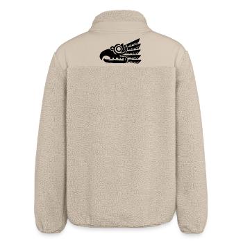 Schwarzer Vogelkopf - Relaxed Fit Unisex Sherpajacke von Stanley/Stella - Beige - Hinten