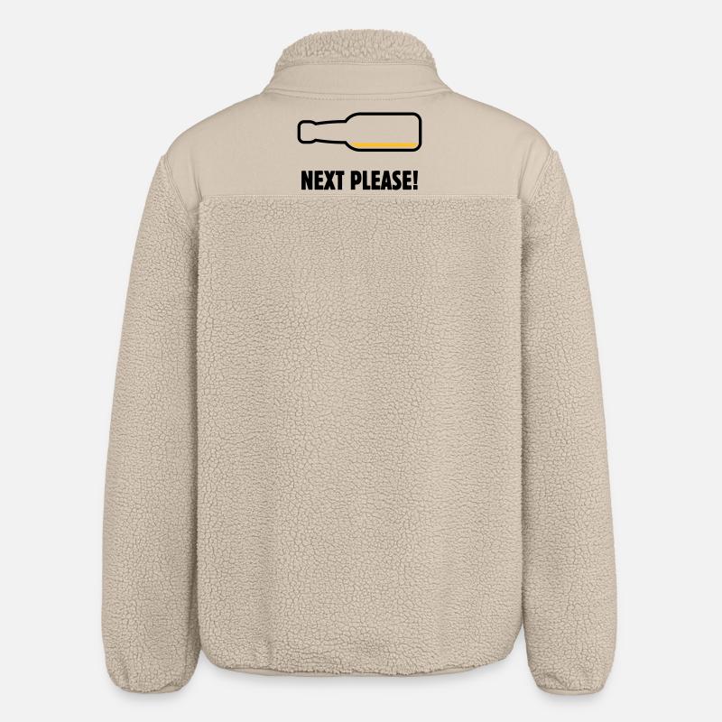 Next Please! (Beer / Beer / POS 2C) - Relaxed Fit Unisex Sherpa Jacket by Stanley/Stella - beige