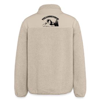 Wandern im Yellowstone-Nationalpark - Relaxed Fit Unisex Sherpajacke von Stanley/Stella - Beige - Hinten