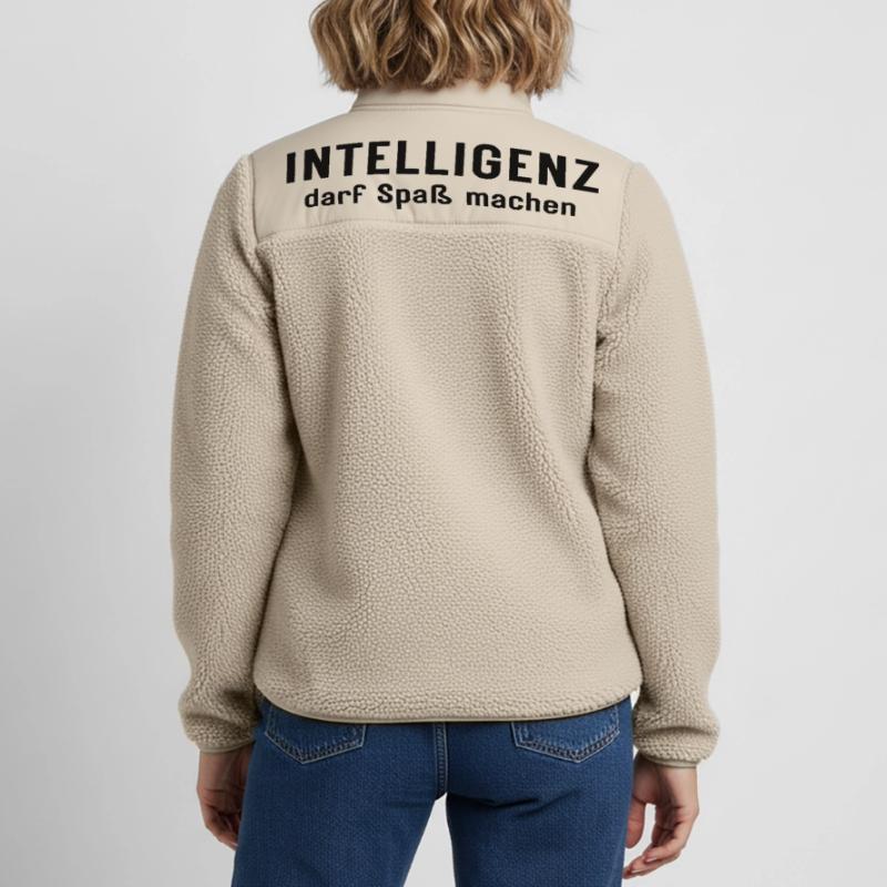 Intelligence can be fun Statement Design Relaxed Fit Unisex Sherpa Jacket by Stanley/Stella