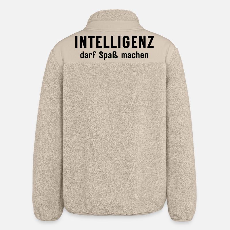 L’intelligence peut être amusante Conception d’affirmations - Veste sherpa unisexe coupe décontractée Stanley/Stella - beige