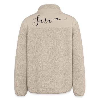 Sara Prénom Décoratif - Veste sherpa unisexe coupe décontractée Stanley/Stella - beige - Dos