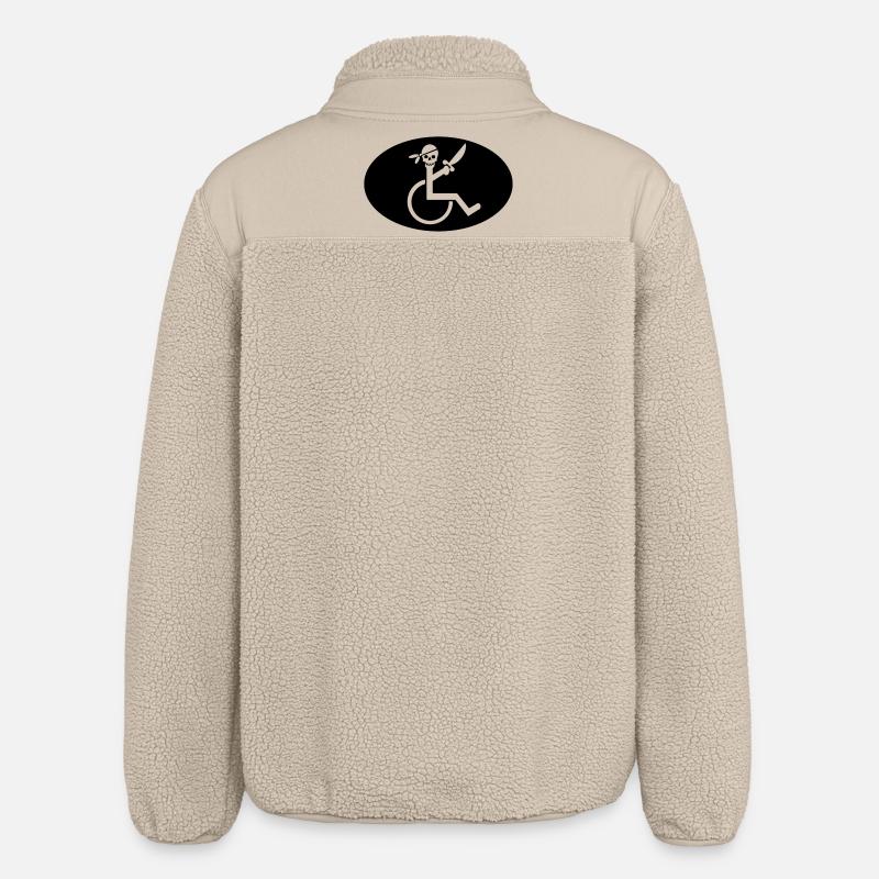 Rollstuhl-Pirat # - Relaxed Fit Unisex Sherpajacke von Stanley/Stella - Beige