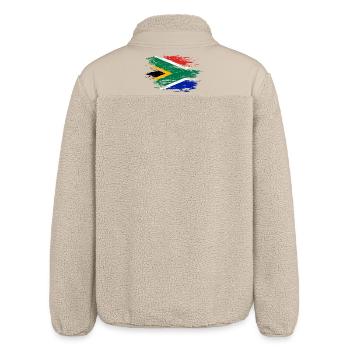 Drapeau de l’Afrique du Sud utilisé - Veste sherpa unisexe coupe décontractée Stanley/Stella - beige - Dos