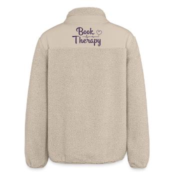 Book Therapy Bücher Lesen Spruch - Relaxed Fit Unisex Sherpajacke von Stanley/Stella - Beige - Hinten
