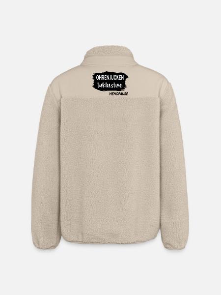 Menopause Wechseljahre Ohren - Relaxed Fit Unisex Sherpajacke von Stanley/Stella - Beige