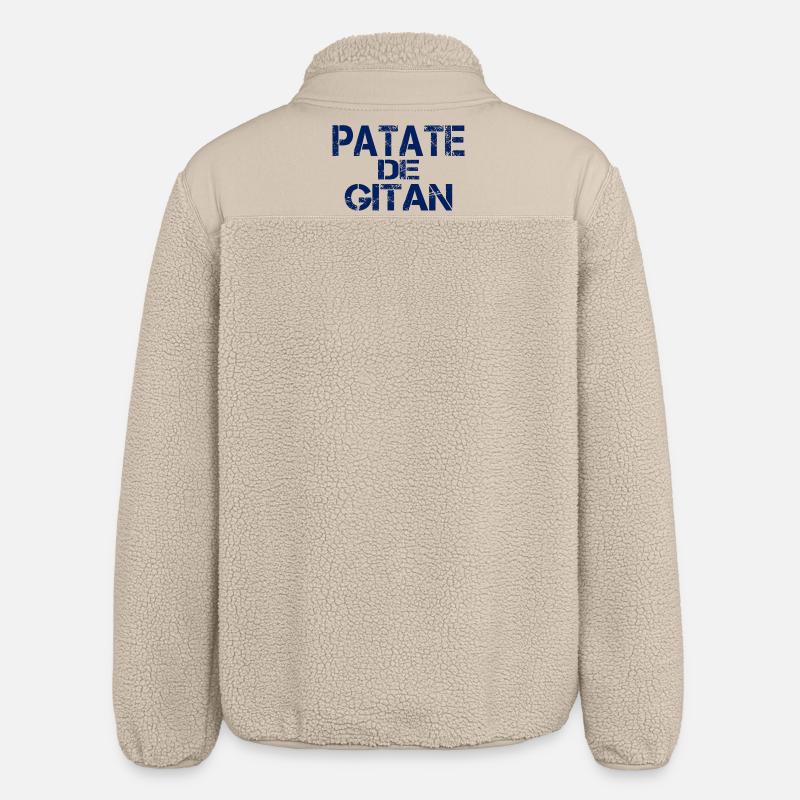 Patate GITAN bleu - Veste sherpa unisexe coupe décontractée Stanley/Stella - beige