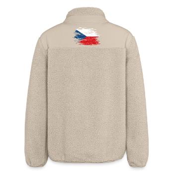 Drapeau de la République tchèque utilisé - Veste sherpa unisexe coupe décontractée Stanley/Stella - beige - Dos
