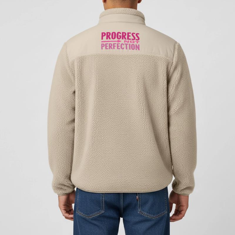 Le progrès, pas la perfection Le progrès compte Veste sherpa unisexe coupe décontractée Stanley/Stella