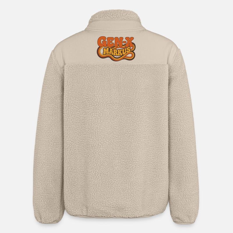 Gen-X Markus Retro Logo - Relaxed Fit Unisex Sherpa Jacket by Stanley/Stella - beige