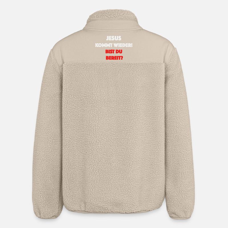Jésus revient – êtes-vous prêt ? - Veste sherpa unisexe coupe décontractée Stanley/Stella - beige