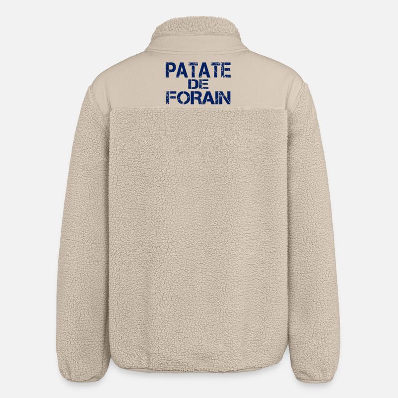 Patate forain bleu - Veste sherpa unisexe coupe décontractée Stanley/Stella - beige