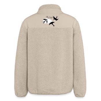 Stylish swallows in flight with cloud - Relaxed Fit Unisex Sherpa Jacket by Stanley/Stella - beige - Back
