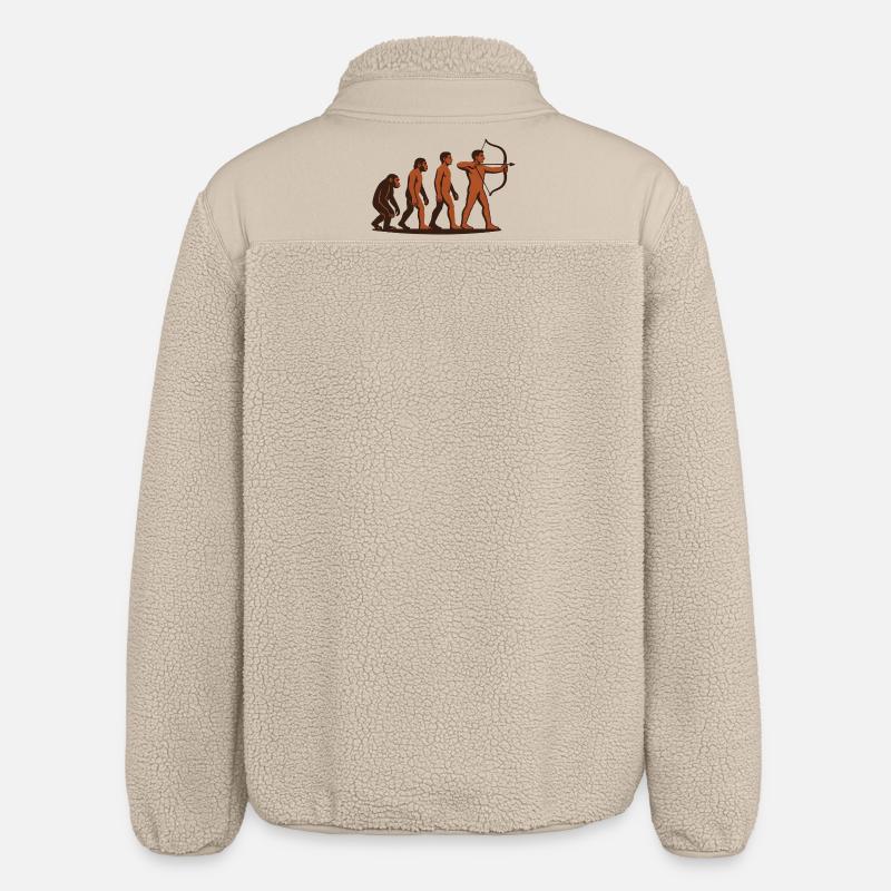 Evolution Bogenschießen Bogen Ziel Bogenschütze - Relaxed Fit Unisex Sherpajacke von Stanley/Stella - Beige