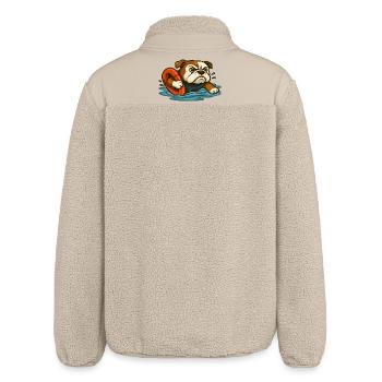 Rescue Bulldog-Maskottchen mit Wasserring - Relaxed Fit Unisex Sherpajacke von Stanley/Stella - Beige - Hinten