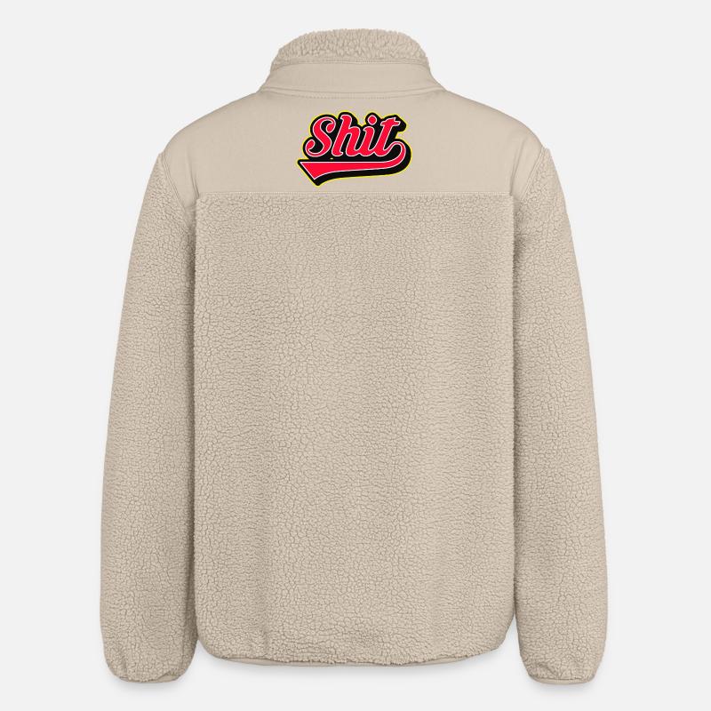 Shit Word Script Logo - Relaxed Fit Unisex Sherpajacke von Stanley/Stella - Beige