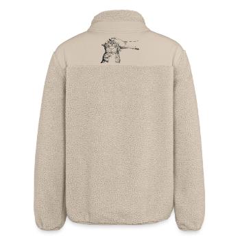 DIE GLÜCKLICHE KATZE - Relaxed Fit Unisex Sherpajacke von Stanley/Stella - Beige - Hinten