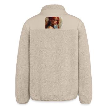 Poster Illustration Kriegerin Frau Rot Sonja - Relaxed Fit Unisex Sherpajacke von Stanley/Stella - Beige - Hinten
