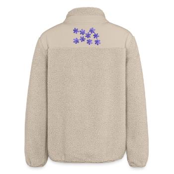 liverwort retro design flowers garden march - Relaxed Fit Unisex Sherpa Jacket by Stanley/Stella - beige - Back
