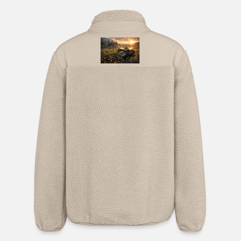 Sunset Knight by Castle Field - Relaxed Fit Unisex Sherpa Jacket by Stanley/Stella - beige