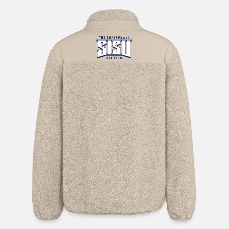 Impression du logo Content Superpower - Veste sherpa unisexe coupe décontractée Stanley/Stella - beige