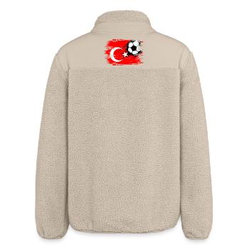 Football drapeau turc utilisé - Veste sherpa unisexe coupe décontractée Stanley/Stella - beige - Dos