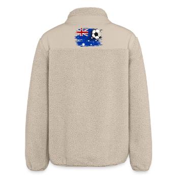 Australien Flagge Fußball used - Relaxed Fit Unisex Sherpajacke von Stanley/Stella - Beige - Hinten