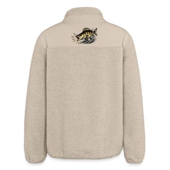 Zander Strike Mode – Predator Fishing Design - Relaxed Fit Unisex Sherpa Jacket by Stanley/Stella - beige - Back