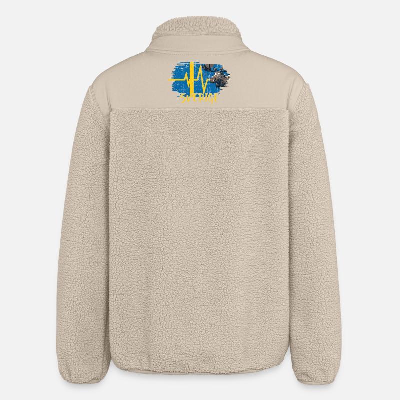 Schweden Herzschlag - Relaxed Fit Unisex Sherpajacke von Stanley/Stella - Beige