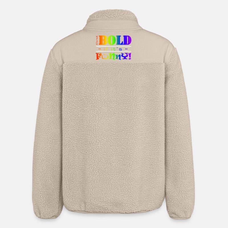 Lebendiger Regenbogen Lustiges Mutiges Textdesign - Relaxed Fit Unisex Sherpajacke von Stanley/Stella - Beige