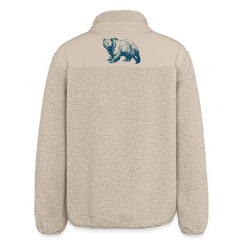 Wildlife Bear lovers, Outdoor Mountains Forest - Relaxed Fit Unisex Sherpa Jacket by Stanley/Stella - beige - Back