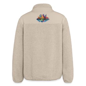 Bunte Skyline Reflektion - Relaxed Fit Unisex Sherpajacke von Stanley/Stella - Beige - Hinten