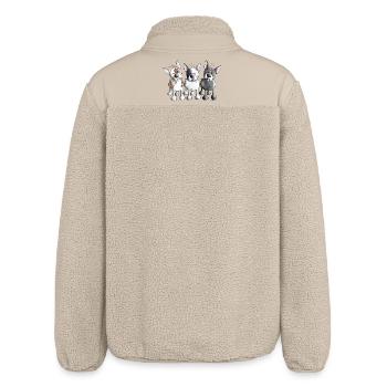 Three French Bulldogs - Bulldog - Dog - Relaxed Fit Unisex Sherpa Jacket by Stanley/Stella - beige - Back