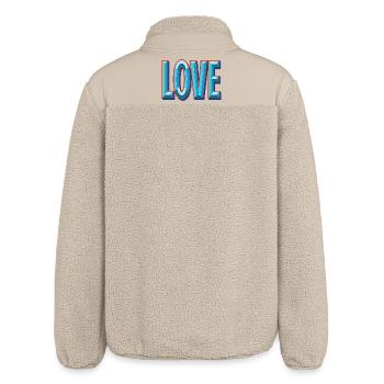 LOVE 3D cutout - Relaxed Fit Unisex Sherpa Jacket by Stanley/Stella - beige - Back