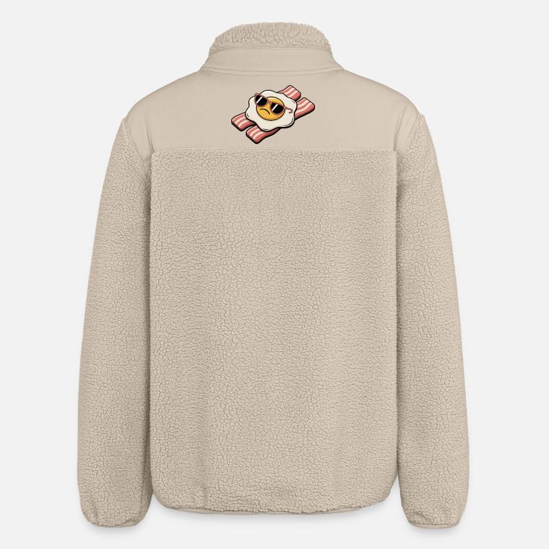 Bacon and egg - Breakfast Breakdown - Relaxed Fit Unisex Sherpa Jacket by Stanley/Stella - beige