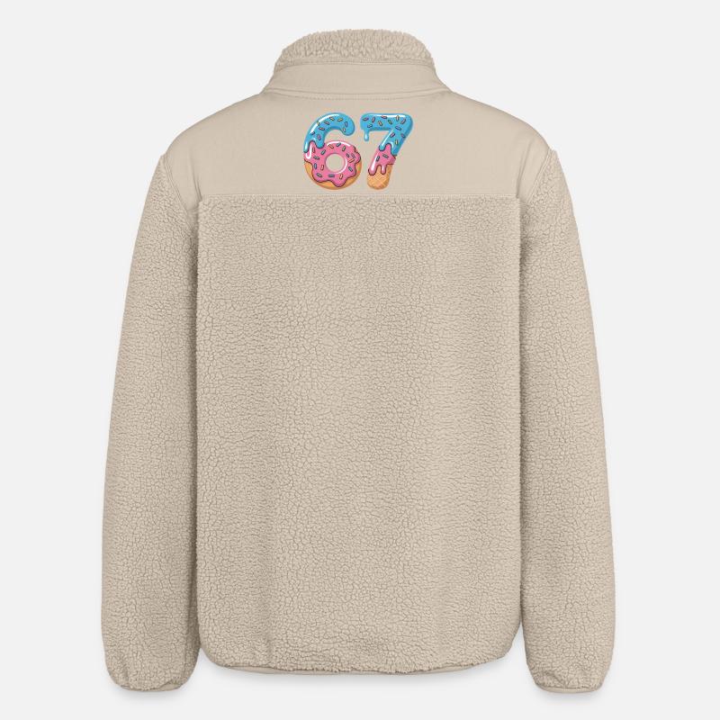 Beignets numéros 6 et 7 - Veste sherpa unisexe coupe décontractée Stanley/Stella - beige