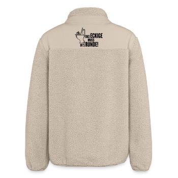 Das Eckige Muss In’s Runde! (Gegen Rechts / Black) - Relaxed Fit Unisex Sherpajacke von Stanley/Stella - Beige - Hinten