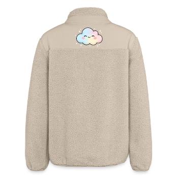 Cute Kawaii Cloud Pastel Cartoon Design - Relaxed Fit Unisex Sherpa Jacket by Stanley/Stella - beige - Back