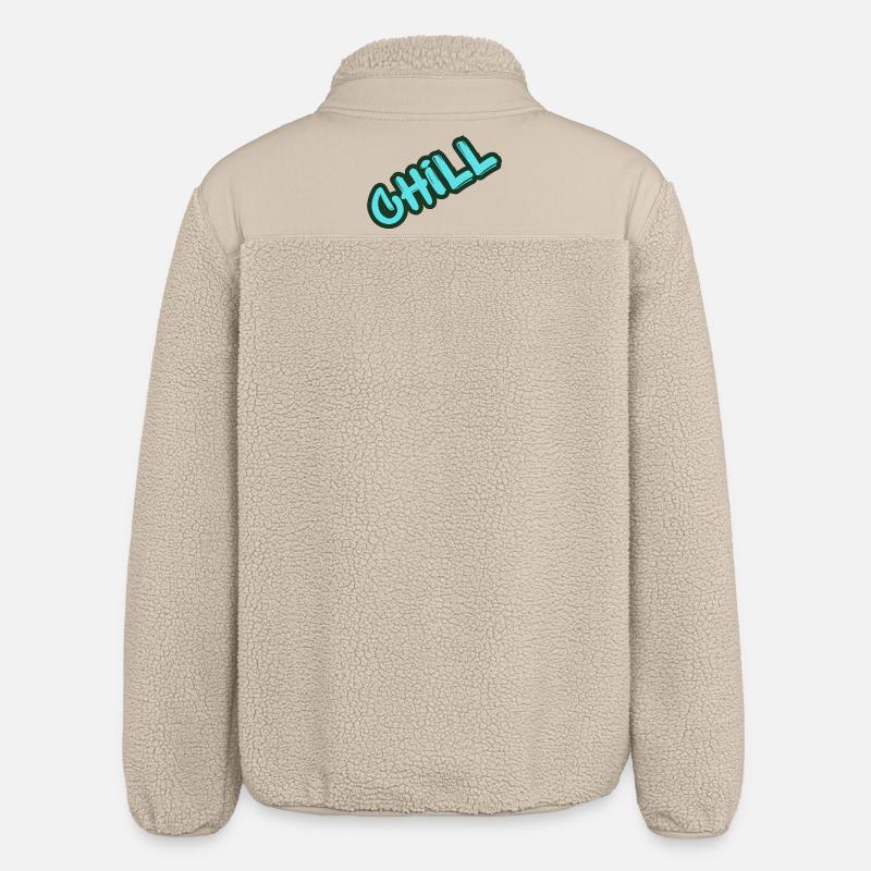 Chill Neon Graffiti - Relaxed Fit Unisex Sherpa Jacket by Stanley/Stella - beige