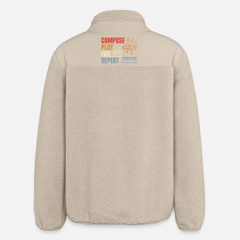 Routine de pianiste - Veste sherpa unisexe coupe décontractée Stanley/Stella - beige