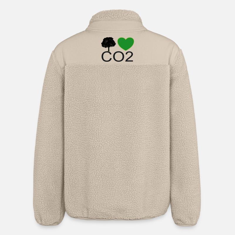 Ich Liebe CO2 Herz Grafik - Relaxed Fit Unisex Sherpajacke von Stanley/Stella - Beige