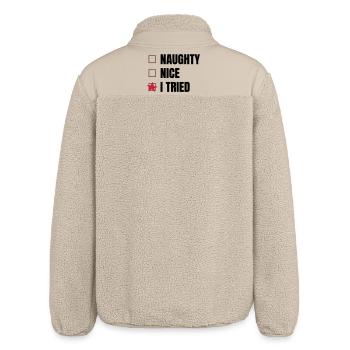 Dictons amusants pour Noël - Veste sherpa unisexe coupe décontractée Stanley/Stella - beige - Dos