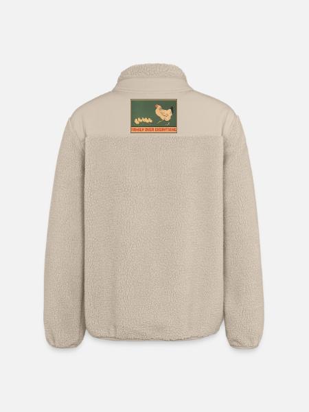 Kyllingfamilie - Family First Design - Unisex sherpajakke ledig passform Stanley/Stella - beige