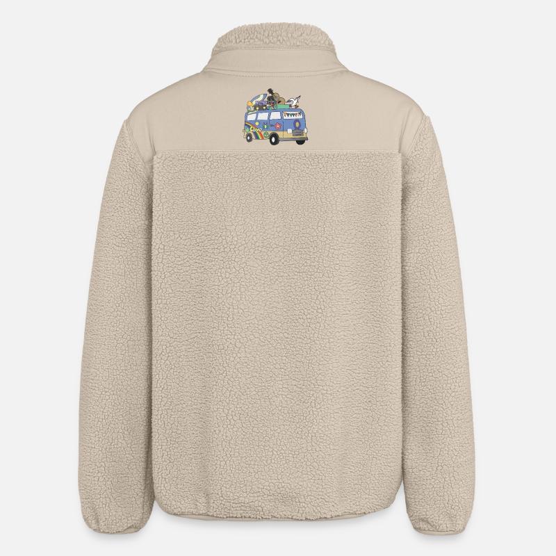 Peace Love and Camper - Relaxed Fit Unisex Sherpajacke von Stanley/Stella - Beige