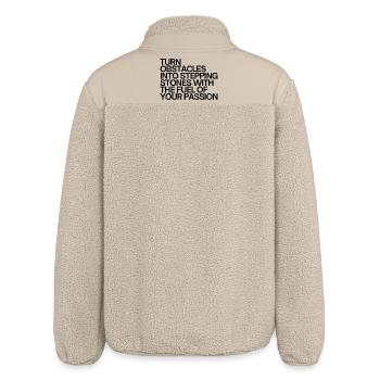 Turn Obstacles Into Stepping Stones - Relaxed Fit Unisex Sherpa Jacket by Stanley/Stella - beige - Back