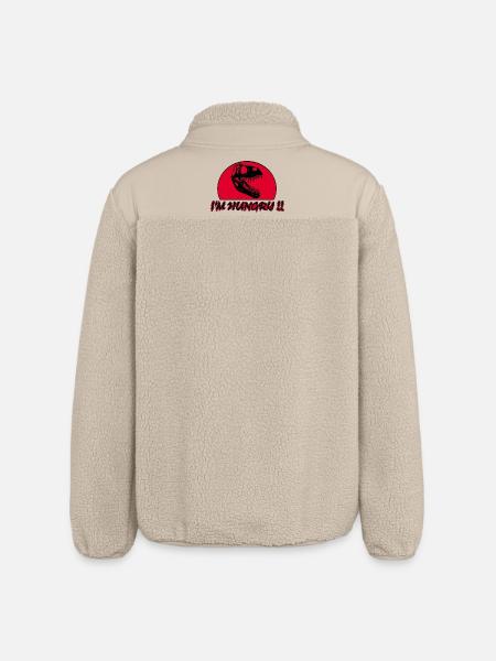 Tyrannosaurus Rex Hunger - Relaxed Fit Unisex Sherpa Jacket by Stanley/Stella - beige