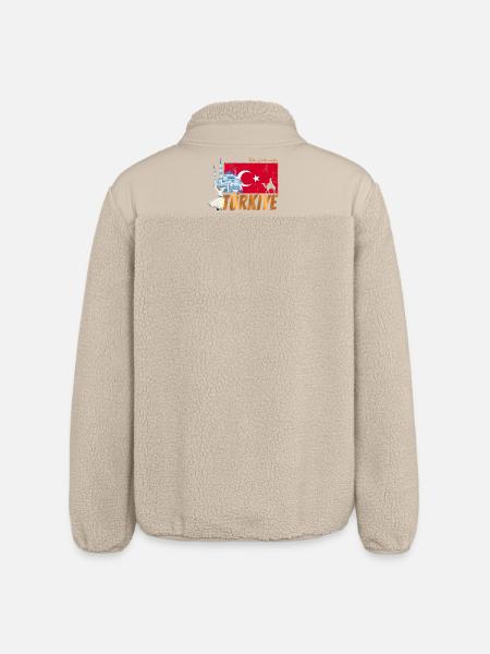 Türkiye Istanbul Vintage Flaga Turcja Sovenir - Kurtka sherpa unisex luźny krój Stanley/Stella - beżowy
