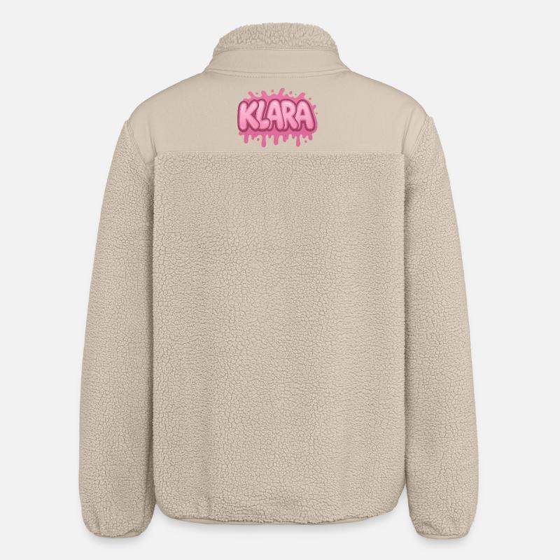 Graffiti KLARA Name, ideal printable gift - Relaxed Fit Unisex Sherpa Jacket by Stanley/Stella - beige