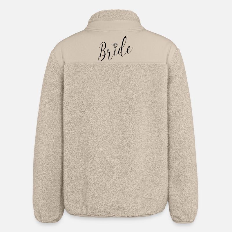 Wedding Bride Diamond - Relaxed Fit Unisex Sherpa Jacket by Stanley/Stella - beige